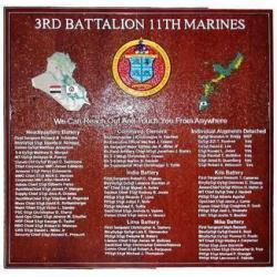 3rd Battalion 11th Marines Deployment Plaque