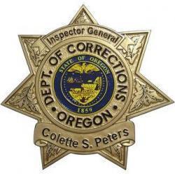 Department of Corrections Oregon Badge Plaque 