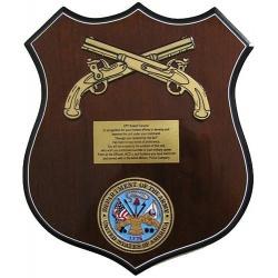 Army Shield Plaque in Cross Pistol Design
