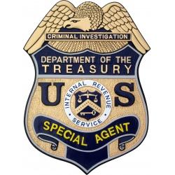 Department of the Treasury Special Agent Badge Plaque 