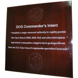 Deployable Operations Group Commander's Intent Coast Guard Deployment Plaque