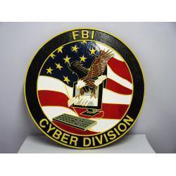 FBI Cyber Division Wooden Seal Wall/Podium Plaque