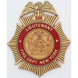 New York Fire Department Badge Plaque