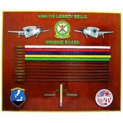 greenie board vaw-115 liberty bells navy deployment plaque