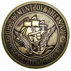 navy seal coin plaque gold brass finish