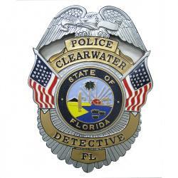 State of Florida Clearwater Police Detective Badge Plaque