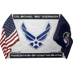 Military Retirement Plaque - Flags Design 