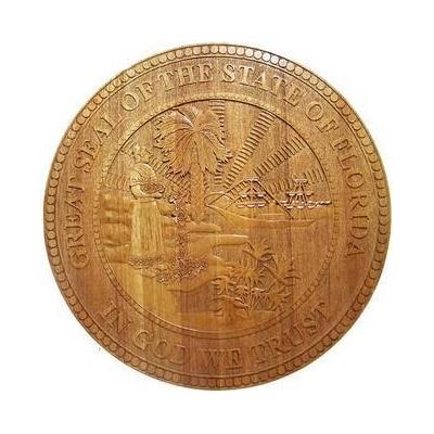 Florida State Seal Wood Finish Seal Plaque