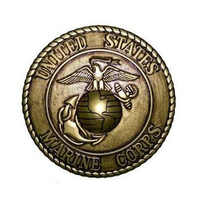 marine corps seal coin plaque gold