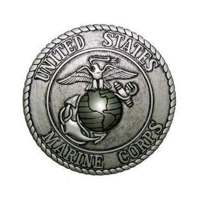 marine corps seal coin plaque silver