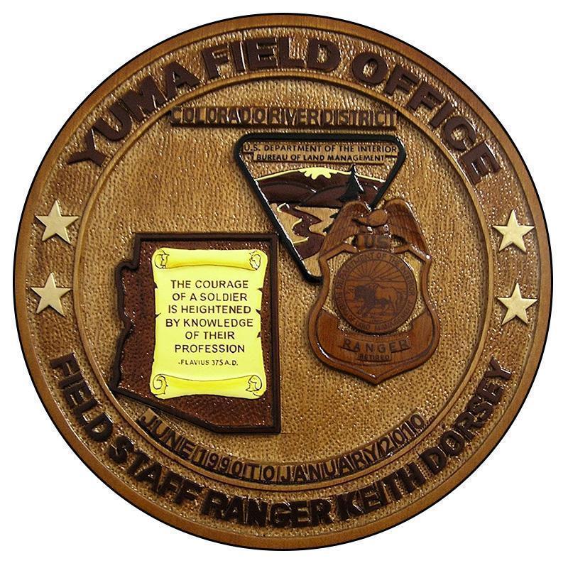 Yuma Field Office Field Staff Ranger Retirement Plaque